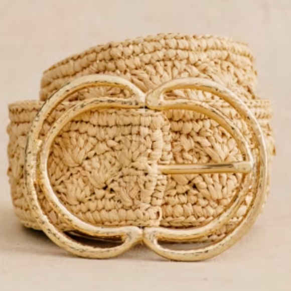 Sezane Selena Belt Natural Raffia No-Hole - Picture 15 of 15